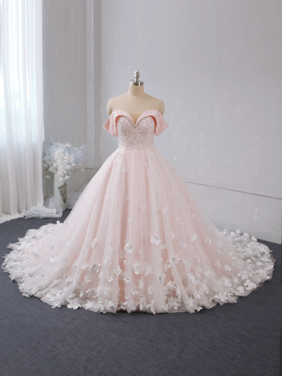 Light pink ball gown wedding outlet dress