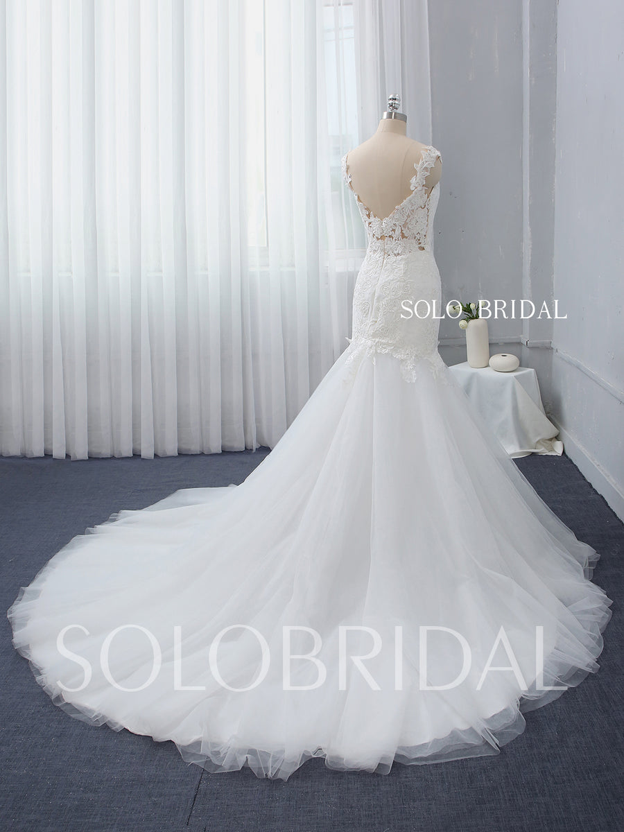 Solobridal - Blush A Line Ivory New Cotton Lace Wedding Dress